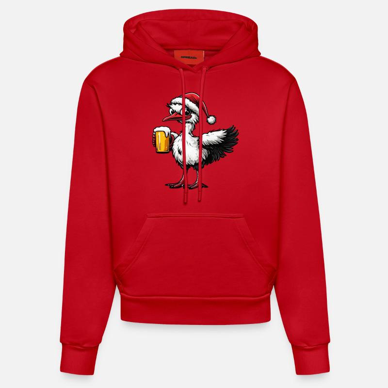 Bouquet Bière de Noël - Sweat à capuche bio ajusté fabriqué en UE - rouge