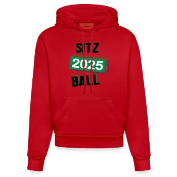 Sitzball Spieler Team Turnier Mannschaft in 2025 - Organic Fitted Hoodie Made in EU - Rot - Vorne