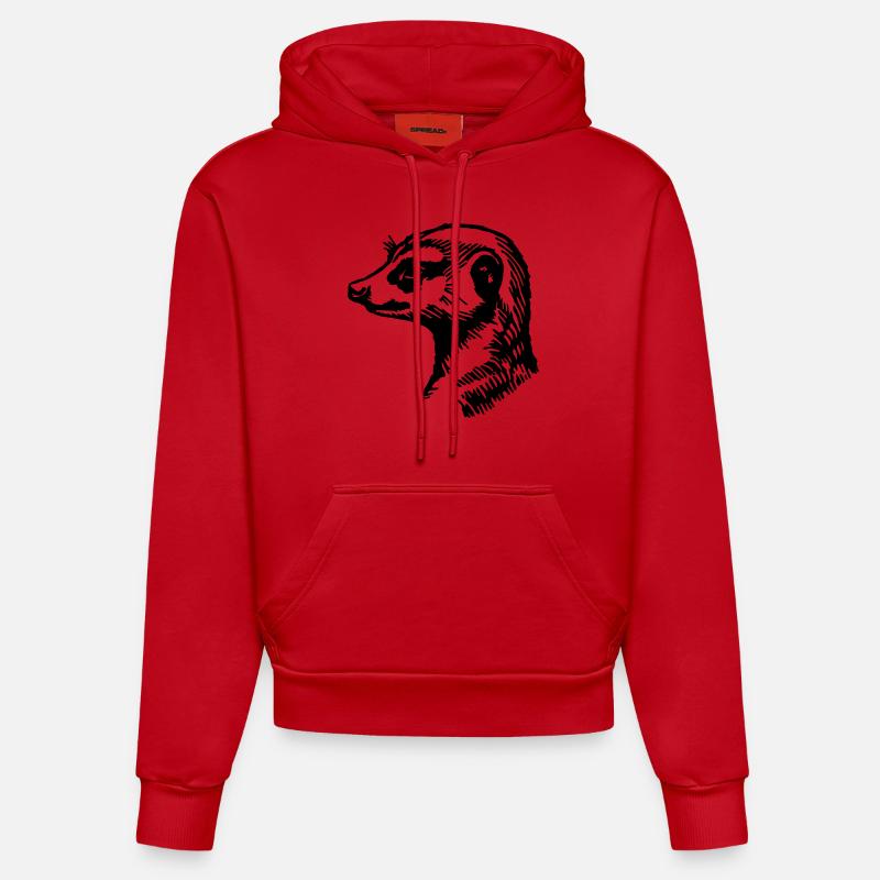 Suricate - Sweat à capuche bio ajusté fabriqué en UE - rouge