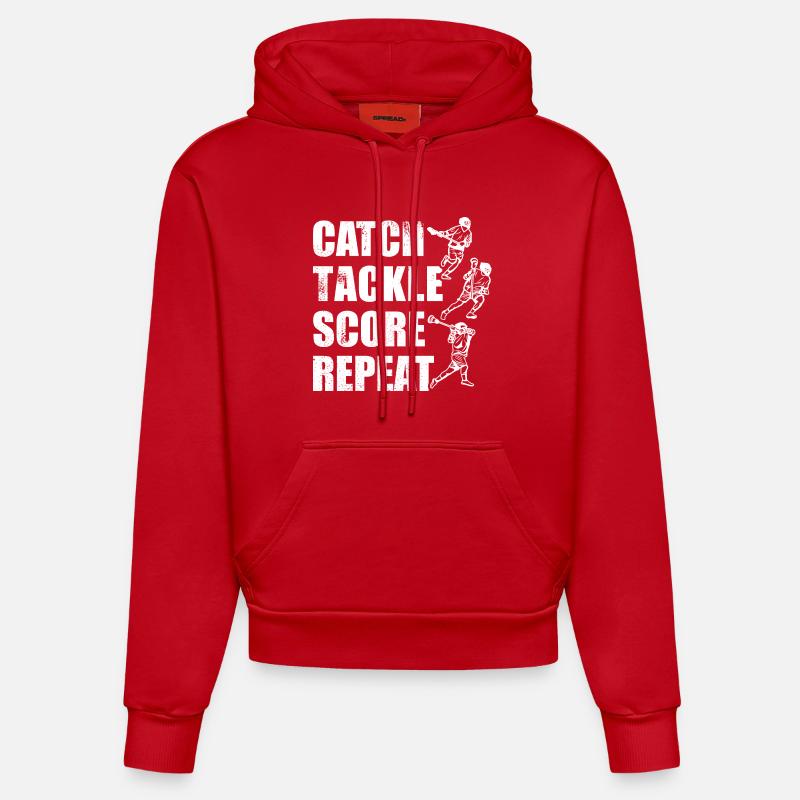 Jeu de crosse - Sweat à capuche bio ajusté fabriqué en UE - rouge