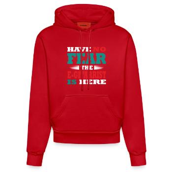 N’ayez crainte, l’E-Gitarrist est là Tenue - Sweat à capuche bio ajusté fabriqué en UE - rouge - Devant