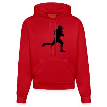 american football - Organic Fitted Hoodie Made in EU - Rot - Vorne