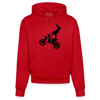 Motorcycle cross6 - Organic Fitted Hoodie Made in EU - red - Front