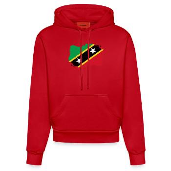 Roots roots Flag homeland Country St Kitts and Nev - Organic Fitted Hoodie Made in EU - red - Front