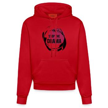 Stop The Drama Geschenk - Organic Fitted Hoodie Made in EU - Rot - Vorne