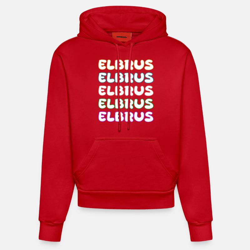 Elbrus - Sweat à capuche bio ajusté fabriqué en UE - rouge