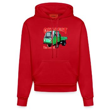 Multicar M25 bunt - Organic Fitted Hoodie Made in EU - Rot - Vorne