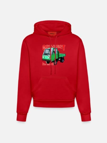 Multicar M25 bunt - Organic Fitted Hoodie Made in EU - Rot