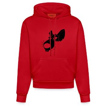 Black Sewer Rat - Organic Fitted Hoodie Made in EU - red - Front