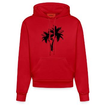 palm trees - Organic Fitted Hoodie Made in EU - Rot - Vorne
