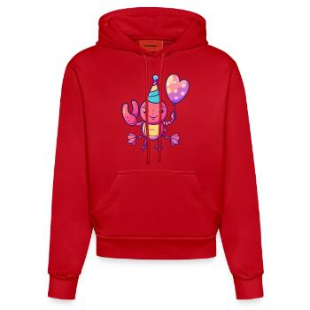 Homard Crabe Anniversaire Bébé - Sweat à capuche bio ajusté fabriqué en UE - rouge - Devant