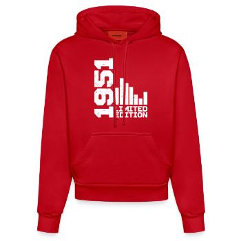 Vintage 1951 Birthday Gift 1951 Year 1951 - Organic Fitted Hoodie Made in EU - red - Front