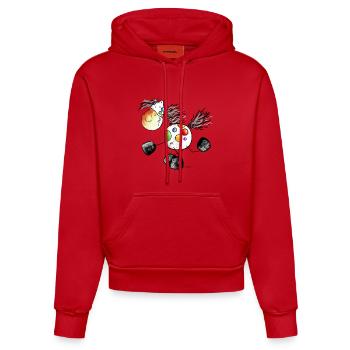 Kunterbuntes Pferd - Pony - Pferde - Organic Fitted Hoodie Made in EU - Rot - Vorne