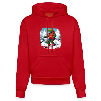 Krokodile Ski - Organic Fitted Hoodie Made in EU - Rot - Vorne