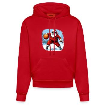 Basketball Player Christmas - Organic Fitted Hoodie Made in EU - red - Front
