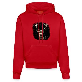 Schöner Hirsch - Organic Fitted Hoodie Made in EU - Rot - Vorne