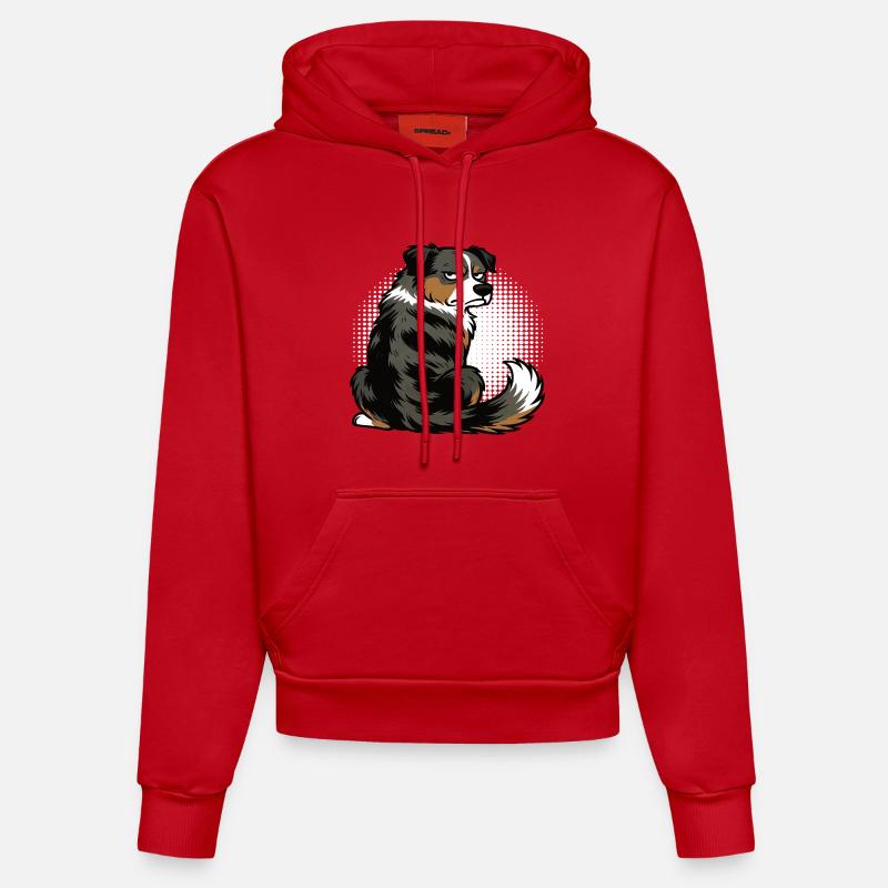 Berger australien Aussie Aussie Propriétaires Aussies - Sweat à capuche bio ajusté fabriqué en UE - rouge
