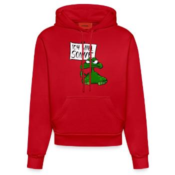 Sonnenfrosch - Organic Fitted Hoodie Made in EU - Rot - Vorne