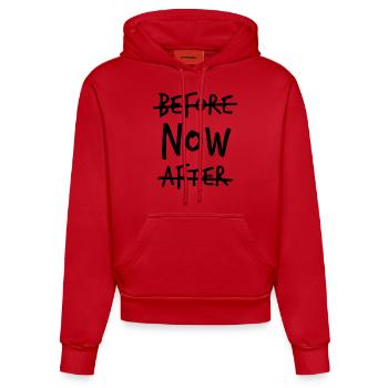 beforeNOWafter - Sweat à capuche bio ajusté fabriqué en UE - rouge - Devant