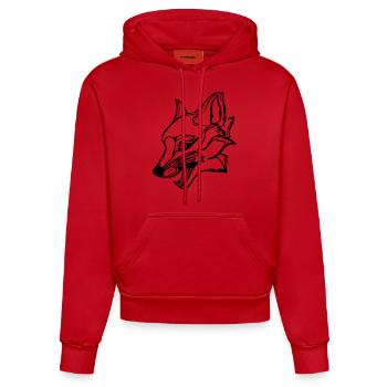 Fuchs - Organic Fitted Hoodie Made in EU - Rot - Vorne