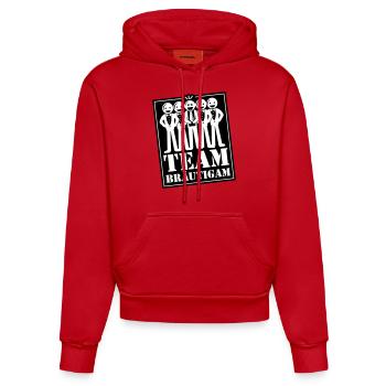 Enterrement de vie de jeune fille de marié - Sweat à capuche bio ajusté fabriqué en UE - rouge - Devant