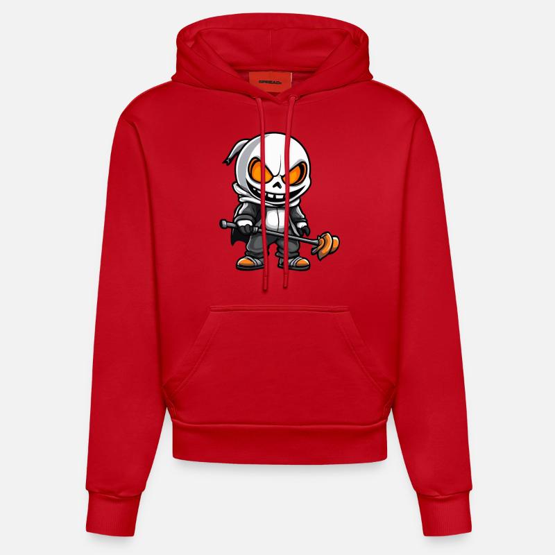 Zombie Halloween Squelette - Sweat à capuche bio ajusté fabriqué en UE - rouge