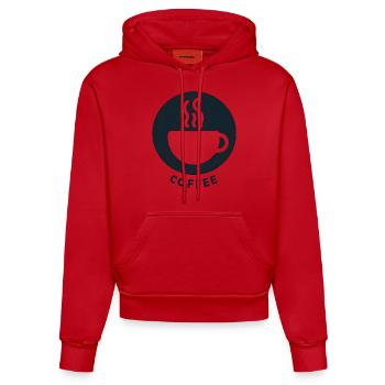 Coffee Morning Breakfast - Organic Fitted Hoodie Made in EU - red - Front