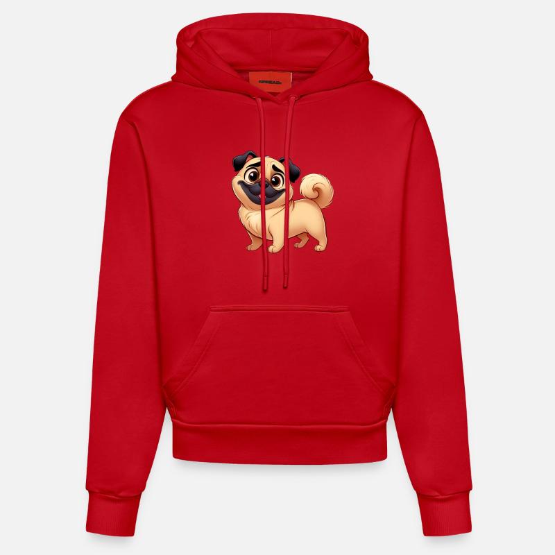 carlin 6 - Sweat à capuche bio ajusté fabriqué en UE - rouge