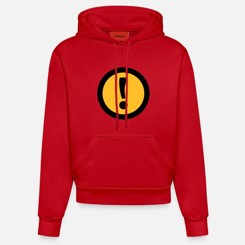 Achtung | Attention - Sweat à capuche bio ajusté fabriqué en UE - rouge