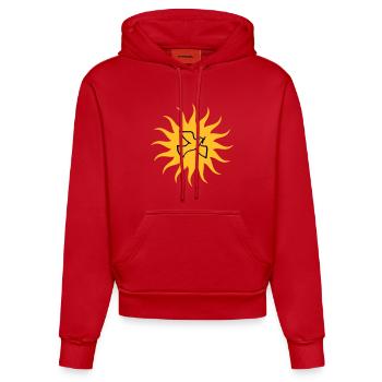 Dove of peace Sun - Organic Fitted Hoodie Made in EU - red - Front