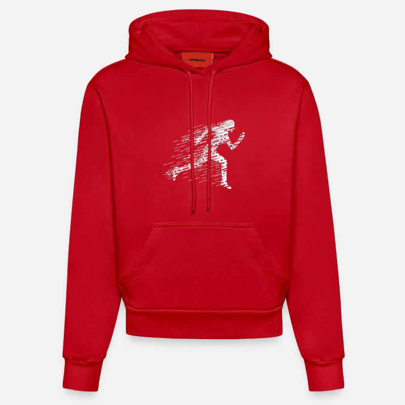 Sprinter - Sweat à capuche bio ajusté fabriqué en UE - rouge