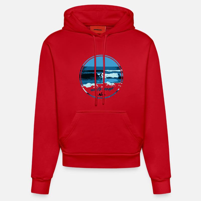 White Peak - Sweat à capuche bio ajusté fabriqué en UE - rouge