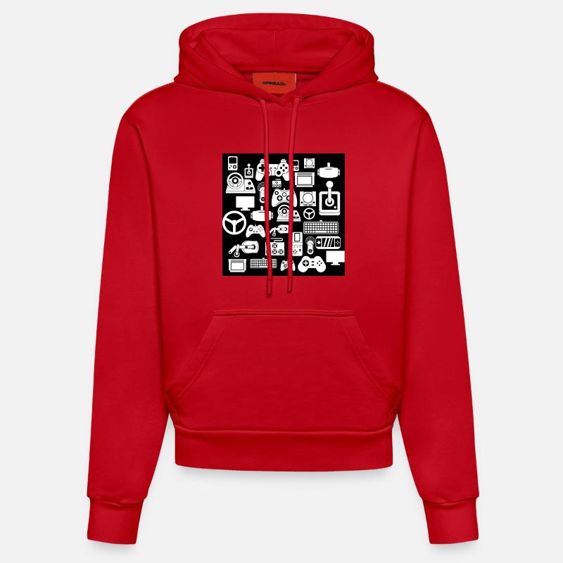 Modèle de jeu - Sweat à capuche bio ajusté fabriqué en UE - rouge