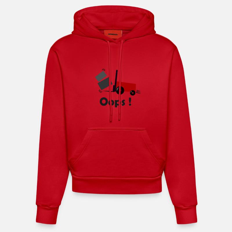 Logisticien - Sweat à capuche bio ajusté fabriqué en UE - rouge