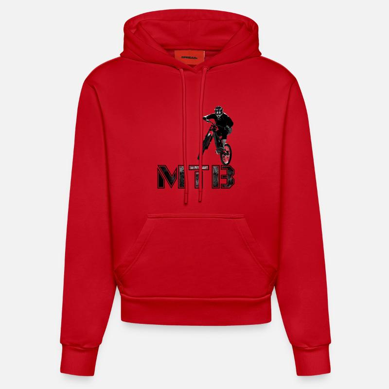 Cadeau VTT VTT - Sweat à capuche bio ajusté fabriqué en UE - rouge