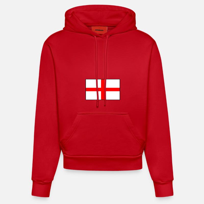 Indicateur d’Angleterre - Sweat à capuche bio ajusté fabriqué en UE - rouge