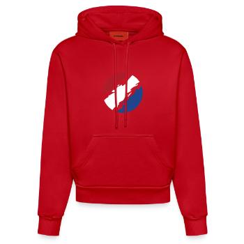 Pays-Bas Drapeau Drapeau Cercle - Sweat à capuche bio ajusté fabriqué en UE - rouge - Devant
