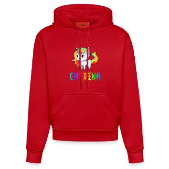 Unicorn Catrina - Organic Fitted Hoodie Made in EU - red - Front