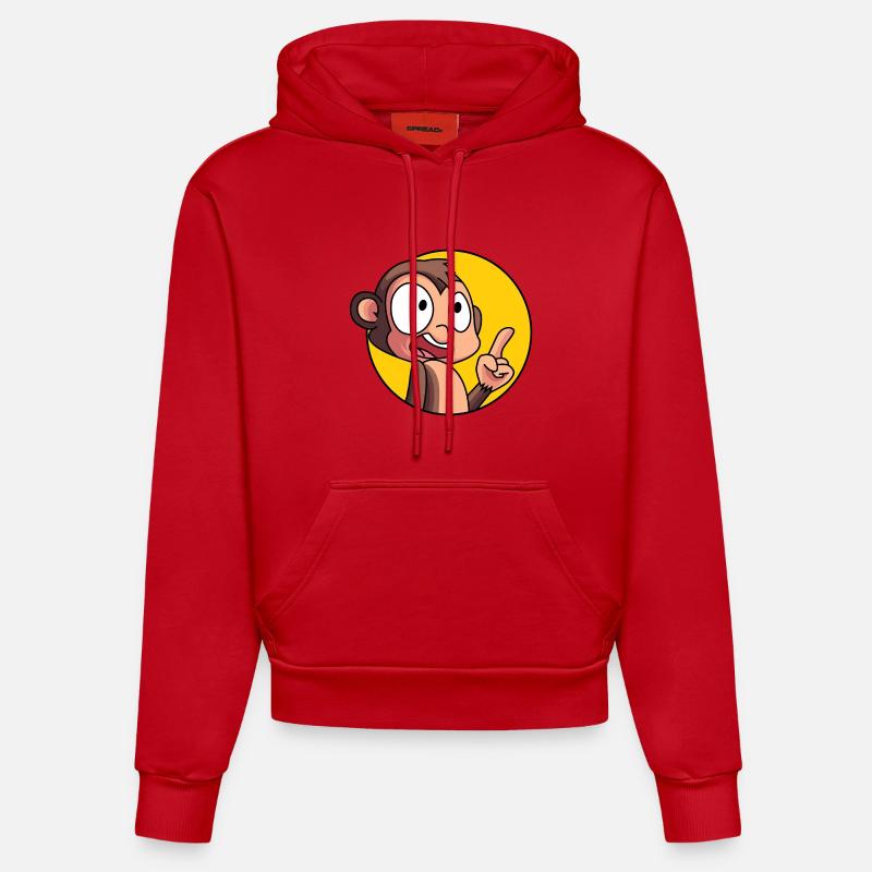 Singe intelligent - Sweat à capuche bio ajusté fabriqué en UE - rouge