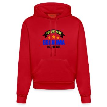 Großmutter Oma Cool Statement Lieblingsomi Omi - Organic Fitted Hoodie Made in EU - Rot - Vorne