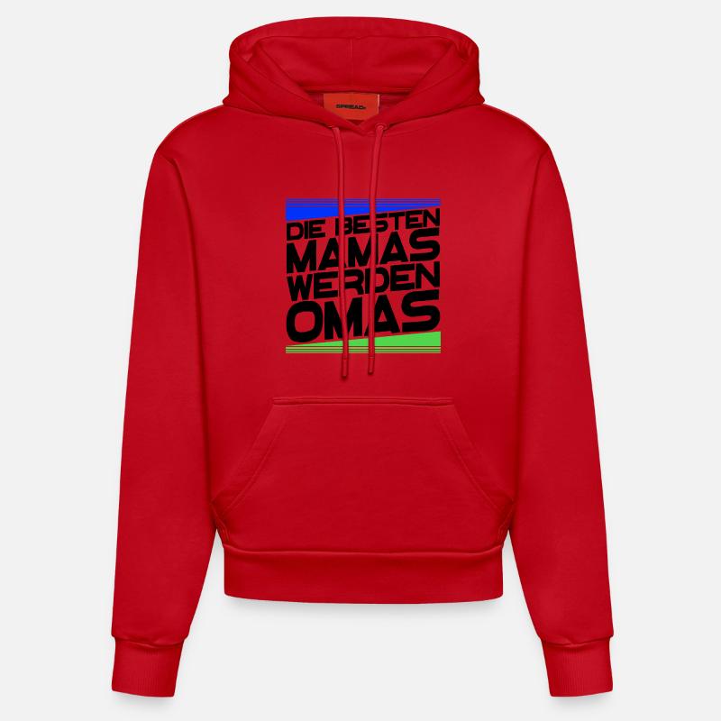 Gratulation Oma Statement Großmutter Alles Gute - Organic Fitted Hoodie Made in EU - Rot