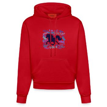 Horse Fool Saying Horses Tölt Icelandic Horses - Organic Fitted Hoodie Made in EU - red - Front