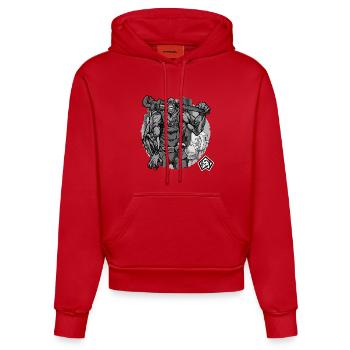 Installateur, Sanitär, Sanitärmeister, Klempner - Organic Fitted Hoodie Made in EU - Rot - Vorne