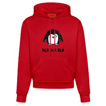 Tier Pinguin Vogel Kalt Spruch Südpol - Organic Fitted Hoodie Made in EU - Rot - Vorne