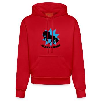 Reiten Islandpferde Haflinger Statement Pferde - Organic Fitted Hoodie Made in EU - Rot - Vorne