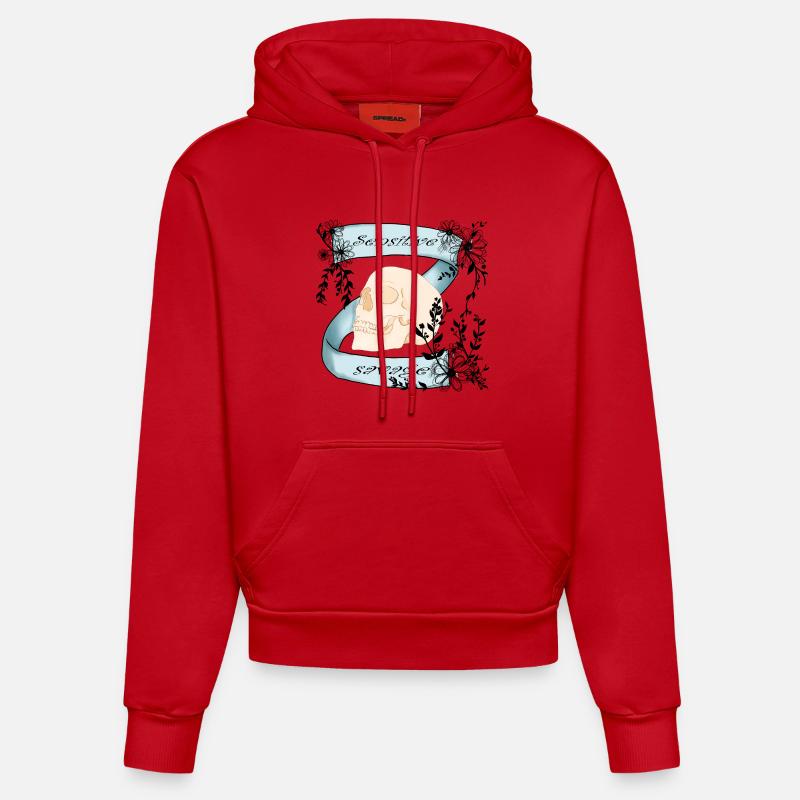 Sensible & Sauvage - Sweat à capuche bio ajusté fabriqué en UE - rouge