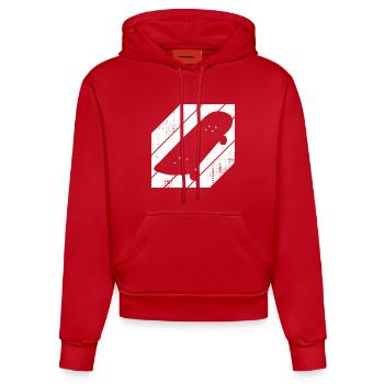 Skateboard Drawing - Organic Fitted Hoodie Made in EU - red - Front