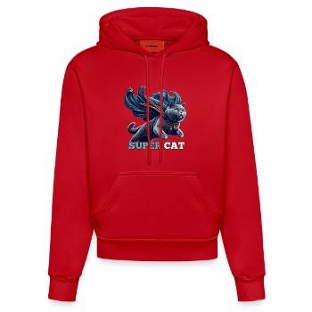 Super Katze BKH Blue Geschenk - Organic Fitted Hoodie Made in EU - Rot - Vorne