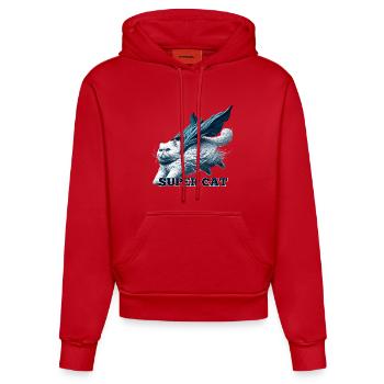 Super Katze Perser weiß Perserkatze Geschenk - Organic Fitted Hoodie Made in EU - Rot - Vorne