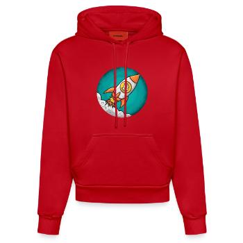 Fusée crypto : Bitcoin sur la lune ! - Sweat à capuche bio ajusté fabriqué en UE - rouge - Devant